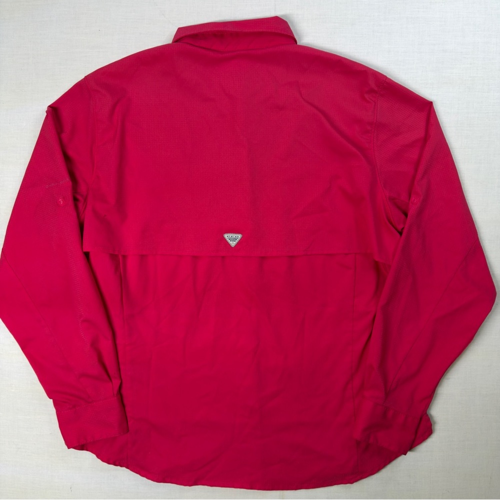 Women's Columba PFG Vented Fishing Shirt Size XL Roll-Tab Sleeves Snaps Pink - Picture 12 of 13